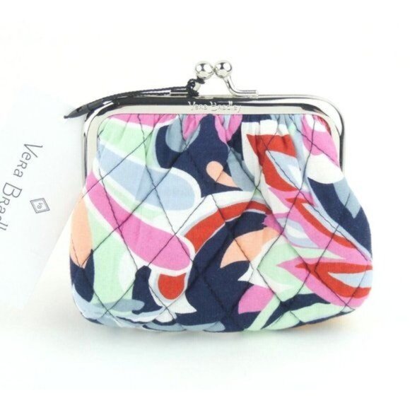 Vera Bradley Mod Paisley Kiss Lock Coin Purse NWT - Picture 1 of 3